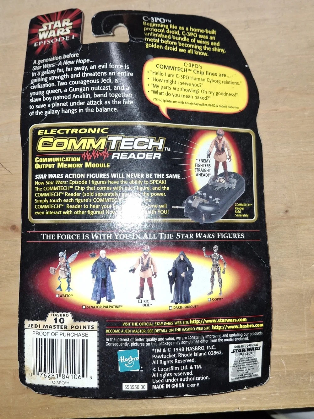 Hasbro back card